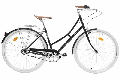 Biciclette da città : Fabric City - Bicicletta di Città con Cestino, Interno 3 velocità, Donna City Bike (Black Hackney)