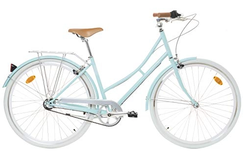 Biciclette da città : Fabric City - Bicicletta di Città con Cestino, Interno 3 velocità, Donna City Bike (Blue Hampstead)