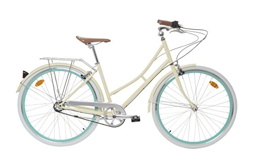 Biciclette da città : Fabric City - Bicicletta di Città con Cestino, Interno 3 velocità, Donna City Bike (Cream Stokey)