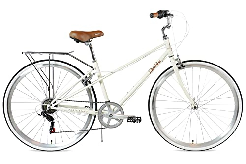 Biciclette da città : FabricBike Portobello- Velo City Bike da donna, Vintage Retro Urban Bike, City Bike in stile olandese con deragliatore Shimano. Sella confortevole. (Cream)