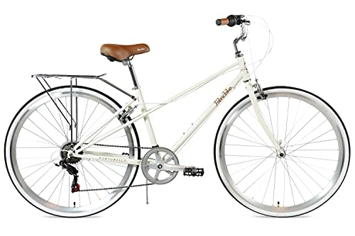 Biciclette da città : FabricBike Step City- Step City Bike da donna, Vintage Retro Urban Bike, City Bike in stile olandese con deragliatore Shimano e cestino. Sella confortevole (Portobello Cream)