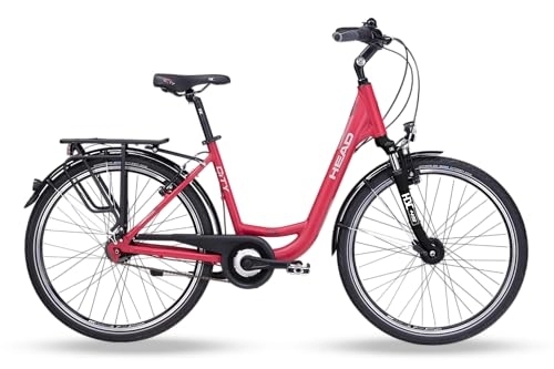 Biciclette da città : HEAD 26 R, City Bike Unisex Adulto, Colore: Rosso, 44