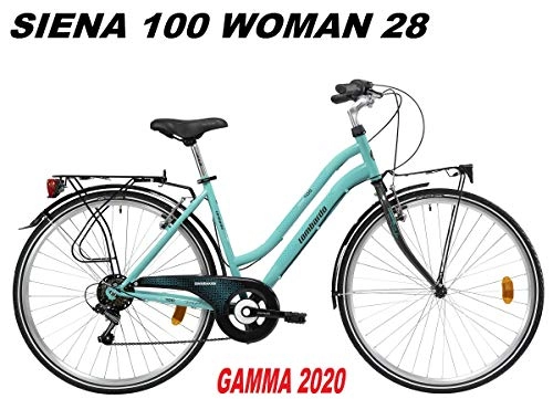 Biciclette da città : LOMBARDO BICI Siena 100 Woman Ruota 28 Shimano Tourney 6V Gamma 2020 (Tiffany Anthracite Glossy, 48 CM)
