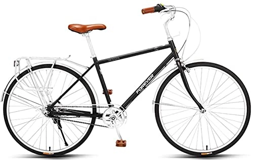 Biciclette da città : lqgpsx Bicicletta da 26 Pollici City Classic Bike-Comfort Tradizionale a 5 velocità, Bici da Strada Ibrida Urbana per pendolari, Ruote 700c(Colore:B)