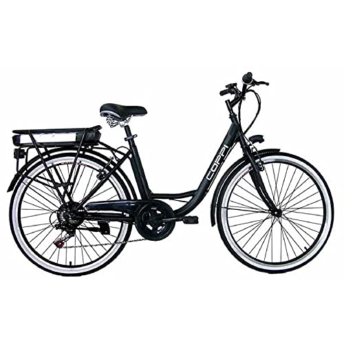 Biciclette da città : MASCIAGHI Bicicletta 26" E-Bike Olanda Acc.ELETT. 6 Vel. Nero