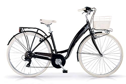 Biciclette da città : MBM Primavera Mono 28 all 6V, Bici Unisex Adulto, Nero Lucido A01, XX