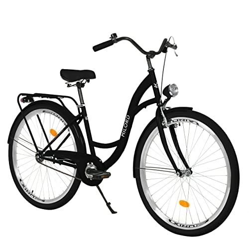 Biciclette da città : Milord Comfort - Bicicletta olandese da donna, stile vintage, 26", colore: nero
