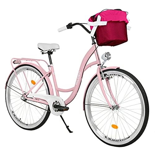 Biciclette da città : Milord. Comfort Bike, Bicicletta da Città Donna, 3 velocità, Rosa, 26