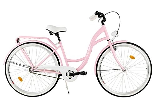 Biciclette da città : Milord. Comfort Bike, Bicicletta da Città Donna, 3 velocità, Rosa, 28