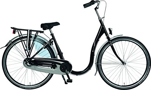 Biciclette da città : moederfiets, freno a contropedale, 28 pollici, 48 cm, da donna, 3G, colore nero
