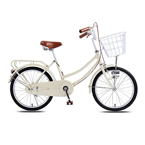 Biciclette da città : Qian Citybike - Bicicletta da città con cestino, 20 pollici, velocità (giallo)