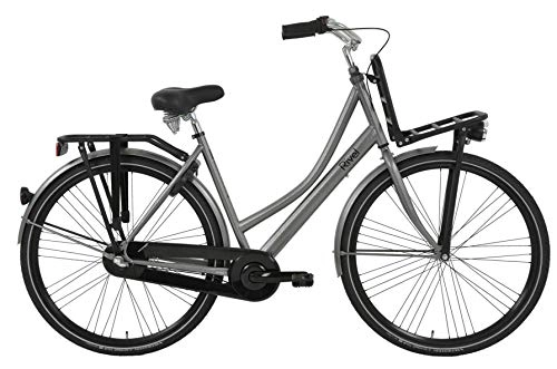 Biciclette da città : Rivel Vermont - Bicicletta da donna, 28 pollici, telaio 49 cm, Shimano Nexus 3 marce, bicicletta olandese, colore grigio