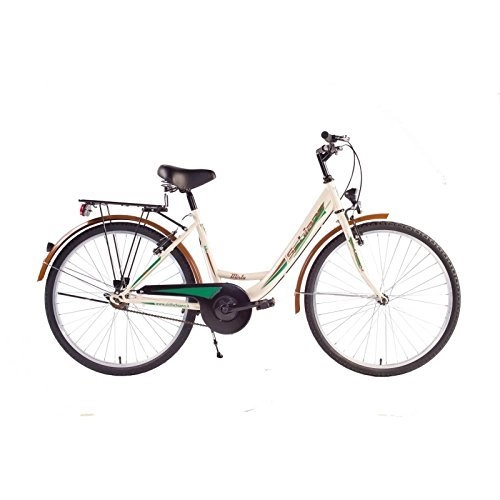 Biciclette da città : SCHIANO BICI MONOTUBO MIRTA 1v (BEIGE E MARRONE, 26)
