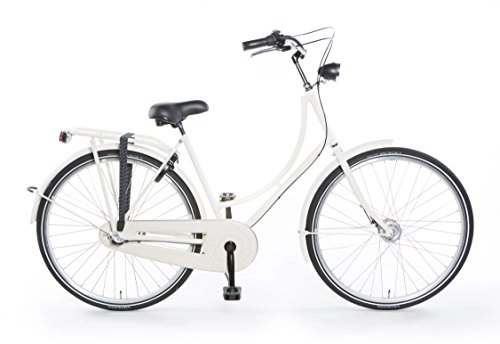 Biciclette da città : Tulipbikes, le vélo Hollandais original et unique "Tulip 2", blanc, 3 vitesses Shimano, hauteur de cadre 50cm