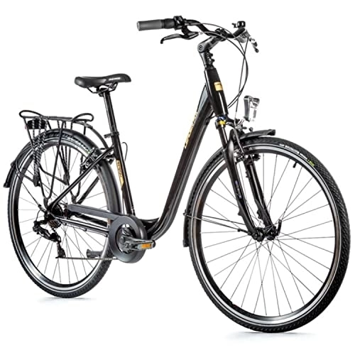 Biciclette da città : Velo Muscular City Bike 28 Leader Fox Region 2022 Donna Nero 7v Telaio in alluminio 17 pollici (taglia adulto 165-173 cm)