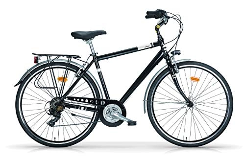 Biciclette da città : WINDORS City Bike Uomo Alluminio 28" con 21VELOCITÀ Linea Silver Colore Nero