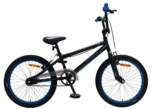 BMX : Amigo Fly - Bicicletta per bambini 20 pollici - Per ragazzi e ragazze dai 5 ai 9 anni - Bicicletta BMX con freno a mano - Nero / Blu