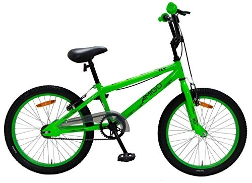 BMX : Amigo Fly - Bicicletta per bambini 20 pollici - Per ragazzi e ragazze dai 5 ai 9 anni - Bicicletta BMX con freno a mano - Verde