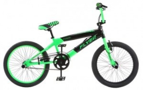 BMX : BMX fiets Flyer de 20 pouces 47 cm Unisexe velge Frein Vert / Noir