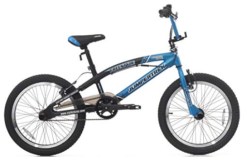 BMX : Cicli Cinzia Bicicletta Freestyle da Bambino, con Telaio in Alluminio, Ruote da 20", Taglia 24 (Nero / Blu Opaco, H 24)