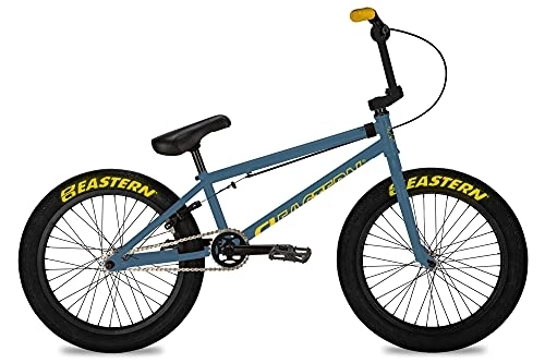 BMX : Eastern Bikes Wolfdog - Bicicletta da BMX, 50 cm, telaio cromato (blu ardesia e giallo)