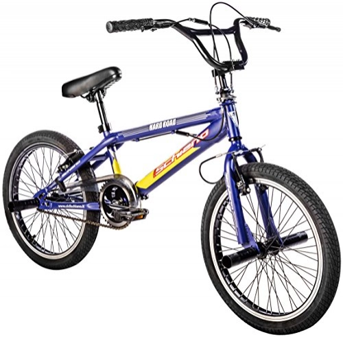 BMX : F.lli Schiano Hard Road Bmx 20 Bicicletta, Multicolore (Blu / Giallo), M