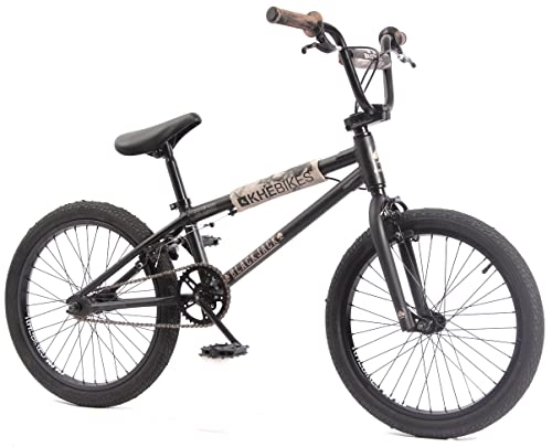BMX : KHE Bicicletta BMX Black Jack nero in alluminio, 20 pollici, con rotore Affix solo 10, 2 kg