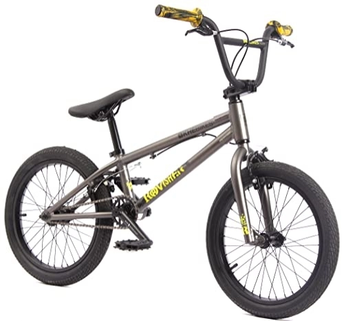 BMX : KHE - Bicicletta BMX Ravisher 18", in alluminio, rotore a 360°, solo 8, 9 kg, colore: Nero