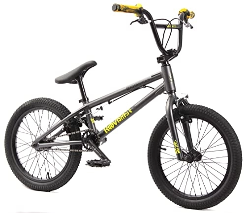 BMX : KHE BMX Ravisher - Bicicletta da 18 pollici, in alluminio nero, con rotore a 360°, solo 8, 9 kg