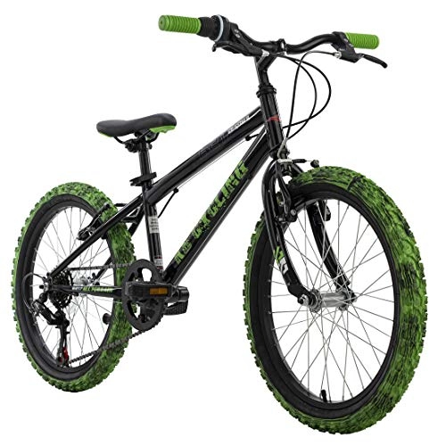 BMX : KS Cycling, Bicicletta per bambini 20'' Crusher nero / verde RH 28 cm, 20 Zoll