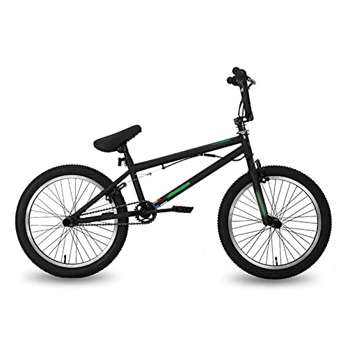 BMX : QILIYING Cruiser Bike 5 colori 20 '' BMX Bike Freestyle acciaio bicicletta doppia pinza freno Mostra bici acrobatica acrobatica bici (colore : HIFR2002bk, Dimensioni: 20 ")