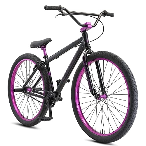 BMX : SE Bikes Big Flyer Wheelie Bike 29 Zoll Fahrrad für Erwachsene und Jugendliche ab 165 cm BMX Rad Stuntbike (43 cm, Stealth Mode Black)