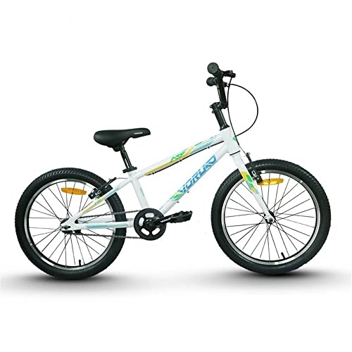 BMX : TAURU Bicicletta per bambini da 20 pollici V freno bici per ragazzi e ragazze-telaio in lega di alluminio / nessun cambio di velocità (bianco)