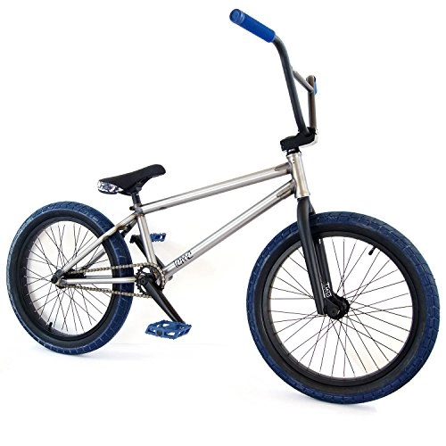 BMX : Teme BMX Bicicletta Completa 50, 8 cm Raw / Blu – Flybikes Fbm Bsd Freestyle Light New Strong