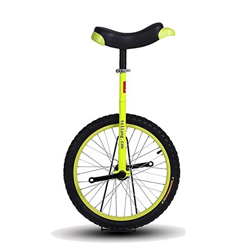 Monocicli : 14" / 16" / 18" / 20" Monociclo da Allenatore per Bambini / Adulti, Bicicletta per Cyclette da Montagna in butile Antisdrucciolevole Regolabile in Altezza (Color : Yellow, Size : 20 inch Wheel)