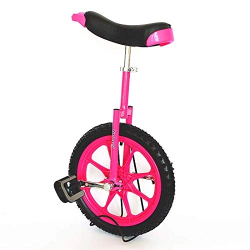 Monocicli : 16 Pollici Stile Libero per Esercizi di Fitness per Sport all'Aria Aperta, Monociclo per Bambini e Bambine, Bici a Una Ruota, Regali di Compleanno, Pneumatici Antiscivolo (Colore: Rosa, dime