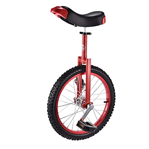 Monocicli : 18 inch Junior Monociclo, a Perfetta Tenuta di butile Pneumatico Ruota in Bicicletta, Sedile Regolabile, Singolo bilanciere Monocicli, Viaggi, Auto acrobatico, Rosso
