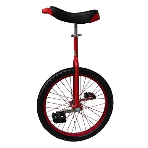 Monocicli : 18 Pollici Wheel Trainer Monociclo, Sella ergonomica Regolabile Sagomata Skidproof Montagna Pneumatico di Montagna adolescenza Equilibrio Ciclismo Esercizio Singolo Ruota (Size : Red)
