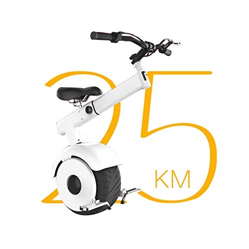 Monocicli : 800W Equilibrio Elettrico Monociclo Moto, For L'adulto Pieghevole Monoruota Elettrico Monociclo Con Freno Seat / Controllo Somatosensoriale, 67.2V, 264WH, 22kg Pesare ( Color : White , Size : 50km )