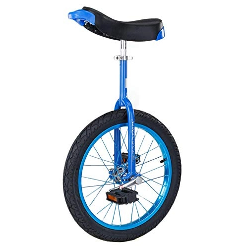 Monocicli : aedouqhr 24"20" 18"16" Starter per Adulti Alti Adolescenti Bambini Grandi, Bici con Una Ruota per Esercizi di Equilibrio, Pneumatico Antiscivolo * Cerchio in Lega (Color : Blue, Size : 18in)