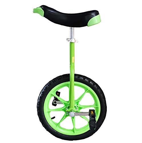 Monocicli : aedouqhr Monociclo 16" Monociclo con Bordo colorato, Bici per Bambini / Principianti / Ragazze / Ragazzi, Sella Regolabile, per Esercizio all'aperto (Colore : Verde)