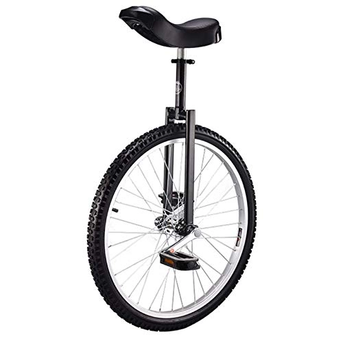 Monocicli : aedouqhr Ruota Unisex Extra Large da 24 Pollici, Bicicletta da Ciclismo per Esercizi di Equilibrio per Persone Alte Altezza Regolabile, Pneumatico Antiscivolo (Colore : Nero)