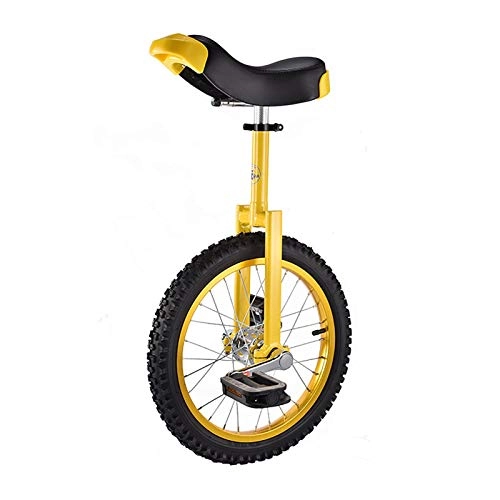 Monocicli : AHAI YU Ruota 16 / 18 Pollici per Bambini, Ruota Regolabile in Altezza bilanciata con Ruote Skidproof e Pedale Antiscivolo, Sport all'aperto (Color : Yellow, Size : 18")