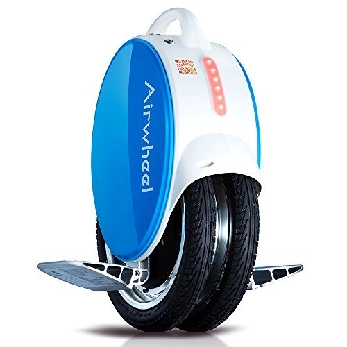 Monocicli : Airwheel Q5- Monociclo elettrico auto-bilanciante con luci a LED e poggiagambe pi grandi in silicone, blue