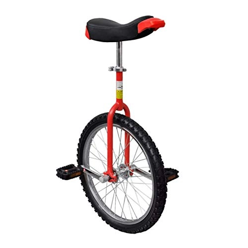 Monocicli : Ausla Monociclo 20 pollici, bicicletta a una ruota regolabile 80-94 cm, monociclo rosso per adulti