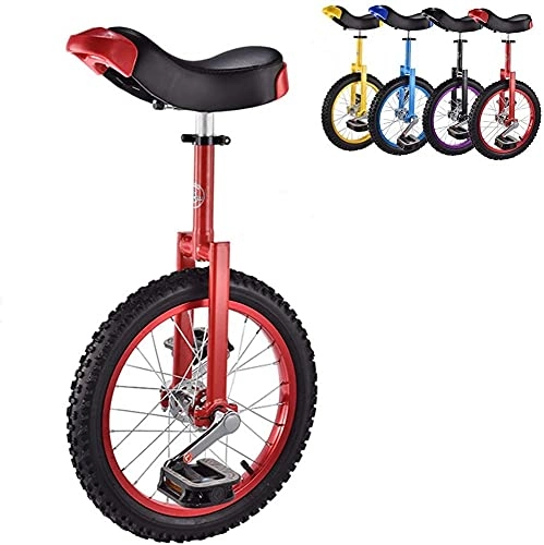 Monocicli : Balance Bike, Monociclo con Ruote da 16"(40, 5 cm), Cerchio in Lega di Alluminio Resistente e Acciaio al Manganese Balance Bike, per Principianti Ragazzi Ragazze Outdoor (Rosso)