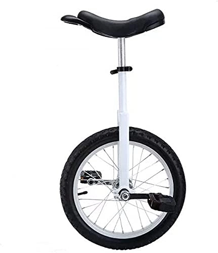 Monocicli : Balance Bike, Monociclo con Ruote da 16" per Bambini Ragazzi Ragazze, Telaio in Acciaio Resistente e Cerchi in Lega, per Giocoleria / Divertimento Sport all'Aria Aperta (Bianco)
