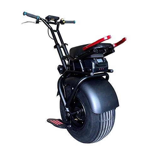 Monocicli : CTO Monociclo elettrico per sedie a rotelle monociclo 1000W monociclo esterno per auto con una ruota Monociclo per scooter elettrico per adulti, nero, 18 pollici