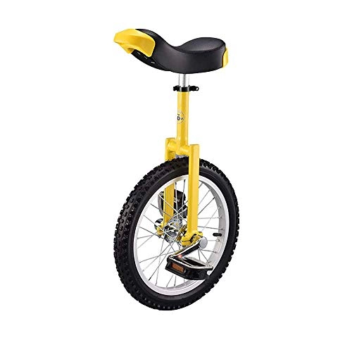 Monocicli : DFKDGL Monociclo da Allenamento da 16"per Bambini / Adulti, Montagna butilica Antiscivolo Regolabile in Altezza, bilanciamento degli Pneumatici, Cyclette (16"), Monociclo Nero