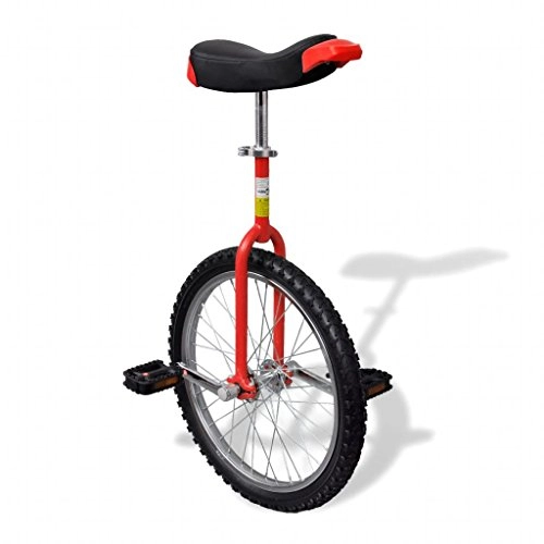 Monocicli : Doneioe Monociclo Trainer Regolabile in Altezza (80-94 cm), Bicicletta da Esercizio Balance Cycling con Paraurti Anteriore e Posteriore, 20 Pollici, Rosso